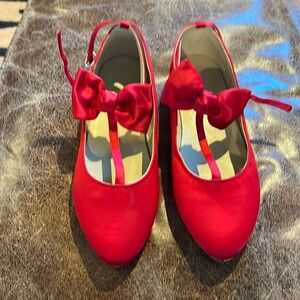 Janie and Jack/American Girl 2023 girls red dress shoes, size 3K